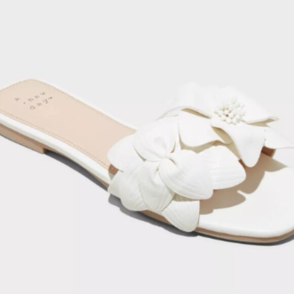 a new day Shoes - A New Day Alyssa Floral Slide Sandals Target White